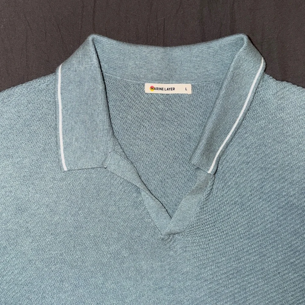 Marine Layer Greyson Sweater Polo - Picture 3 of 3